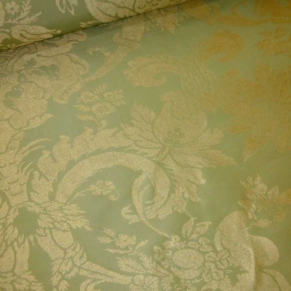 Beacon Hill Leaf Stencil Mint Julep Damask Fabric